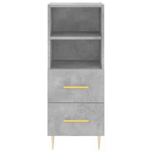  betonszürke szerelt fa magasszekrény 34,5x34x180 cm