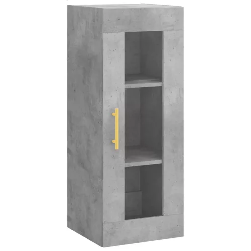  betonszürke szerelt fa magasszekrény 34,5x34x180 cm