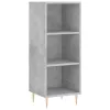  betonszürke szerelt fa magasszekrény 34,5x34x180 cm