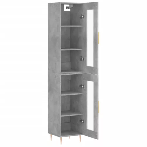  betonszürke szerelt fa magasszekrény 34,5x34x180 cm