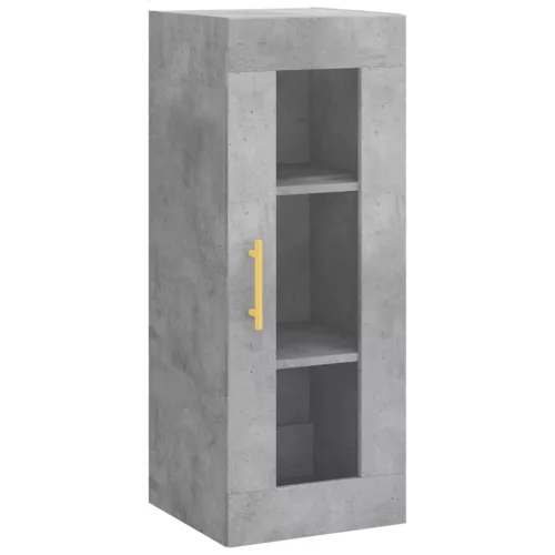  betonszürke szerelt fa magasszekrény 34,5x34x180 cm