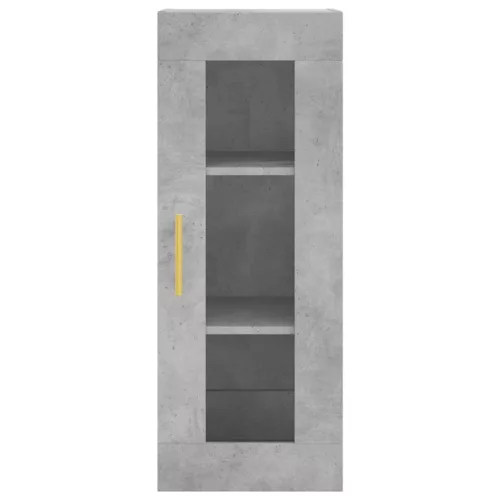  betonszürke szerelt fa magasszekrény 34,5x34x180 cm
