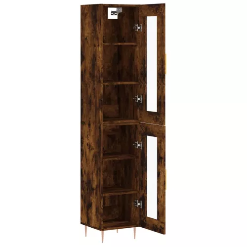  füstös tölgy színű szerelt fa magasszekrény 34,5x34x180 cm