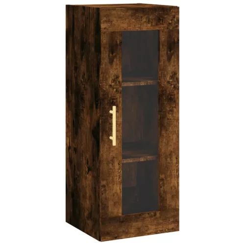  füstös tölgy színű szerelt fa magasszekrény 34,5x34x180 cm