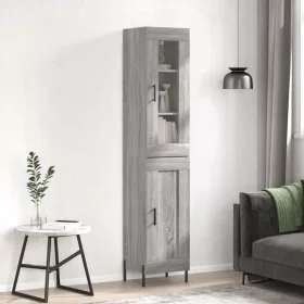  szürke sonoma szerelt fa magasszekrény 34,5 x 34 x 180 cm