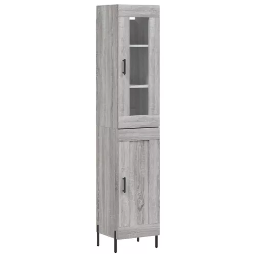  szürke sonoma szerelt fa magasszekrény 34,5 x 34 x 180 cm