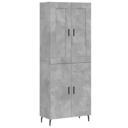  betonszürke szerelt fa magasszekrény 69,5 x 34 x 180 cm