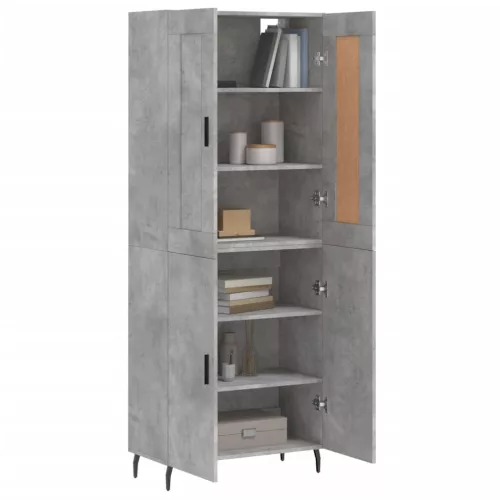  betonszürke szerelt fa magasszekrény 69,5 x 34 x 180 cm