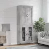  betonszürke szerelt fa magasszekrény 69,5 x 34 x 180 cm
