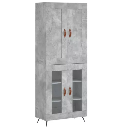  betonszürke szerelt fa magasszekrény 69,5 x 34 x 180 cm