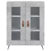  betonszürke szerelt fa magasszekrény 69,5 x 34 x 180 cm