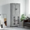  betonszürke szerelt fa magasszekrény 69,5 x 34 x 180 cm