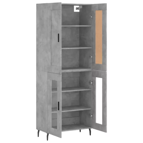 betonszürke szerelt fa magasszekrény 69,5 x 34 x 180 cm