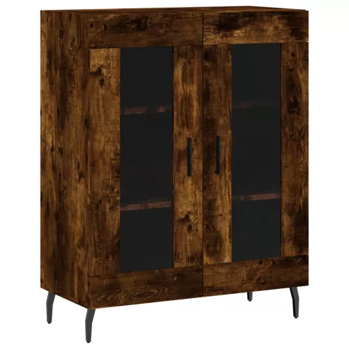  füstös tölgy színű szerelt fa magasszekrény 69,5 x 34 x 180 cm