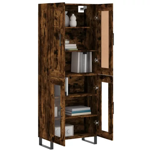  füstös tölgy színű szerelt fa magasszekrény 69,5 x 34 x 180 cm