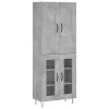  betonszürke szerelt fa magasszekrény 69,5 x 34 x 180 cm