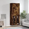  füstös tölgy színű szerelt fa magasszekrény 69,5 x 34 x 180 cm