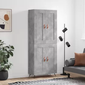  betonszürke szerelt fa magasszekrény 69,5 x 34 x 180 cm