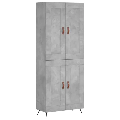  betonszürke szerelt fa magasszekrény 69,5 x 34 x 180 cm