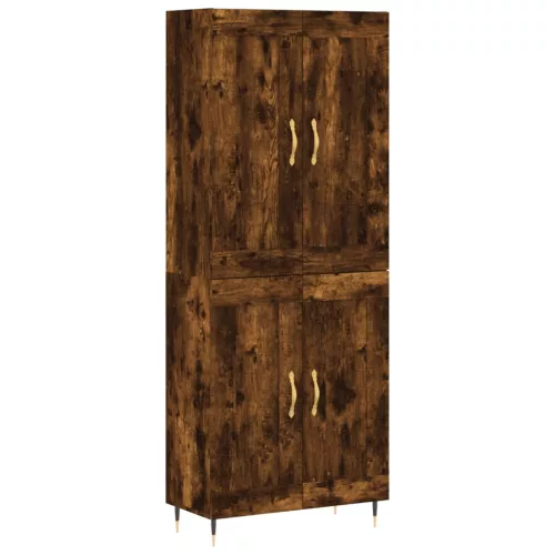  füstös tölgy színű szerelt fa magasszekrény 69,5 x 34 x 180 cm