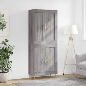  szürke sonoma szerelt fa magasszekrény 69,5 x 34 x 180 cm