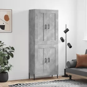  betonszürke szerelt fa magasszekrény 69,5 x 34 x 180 cm