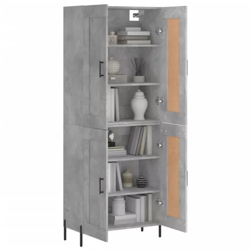  betonszürke szerelt fa magasszekrény 69,5 x 34 x 180 cm