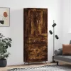  füstös tölgy színű szerelt fa magasszekrény 69,5 x 34 x 180 cm