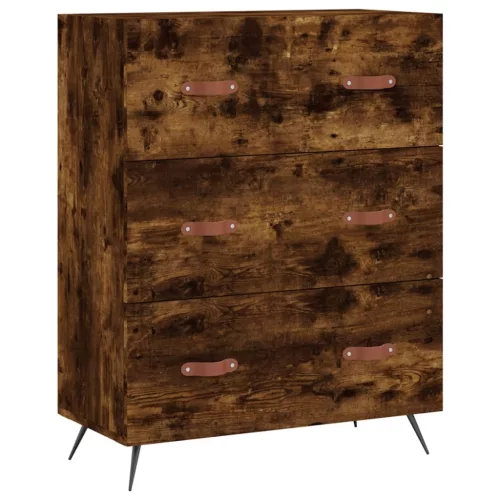  füstös tölgy színű szerelt fa magasszekrény 69,5 x 34 x 180 cm