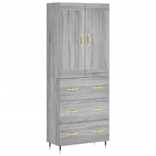  szürke sonoma szerelt fa magasszekrény 69,5 x 34 x 180 cm