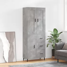  betonszürke szerelt fa magasszekrény 69,5 x 34 x 180 cm