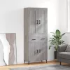  szürke sonoma szerelt fa magasszekrény 69,5 x 34 x 180 cm