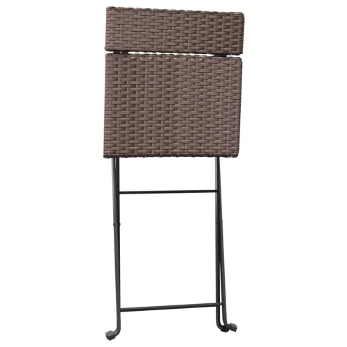  2 db barna polyrattan összecsukható bisztrószék