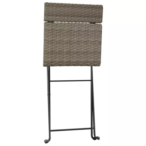  2 db szürke polyrattan összecsukható bisztrószék