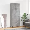 betonszürke szerelt fa magasszekrény 69,5 x 34 x 180 cm