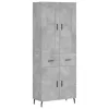  betonszürke szerelt fa magasszekrény 69,5 x 34 x 180 cm