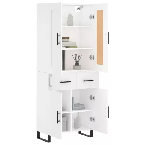  fehér szerelt fa magasszekrény 69,5 x 34 x 180 cm