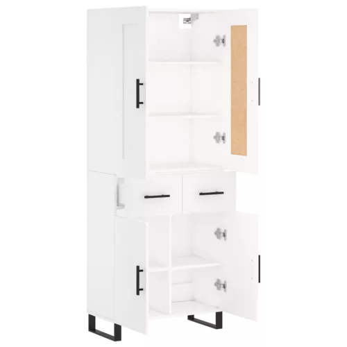  fehér szerelt fa magasszekrény 69,5 x 34 x 180 cm