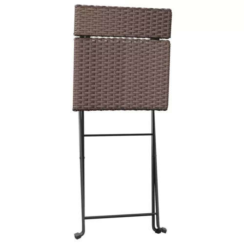  3 részes barna összecsukható polyrattan bisztrószett