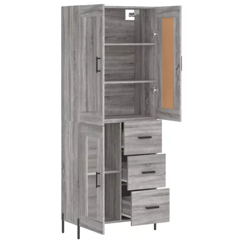  szürke sonoma szerelt fa magasszekrény 69,5 x 34 x 180 cm