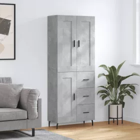  betonszürke szerelt fa magasszekrény 69,5 x 34 x 180 cm