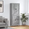  szürke sonoma szerelt fa magasszekrény 69,5 x 34 x 180 cm