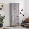  szürke sonoma szerelt fa magasszekrény 69,5 x 34 x 180 cm