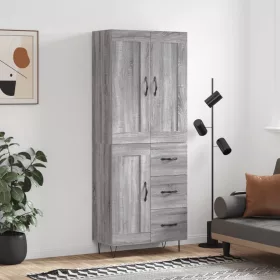  szürke sonoma szerelt fa magasszekrény 69,5 x 34 x 180 cm