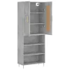  betonszürke szerelt fa magasszekrény 69,5 x 34 x 180 cm