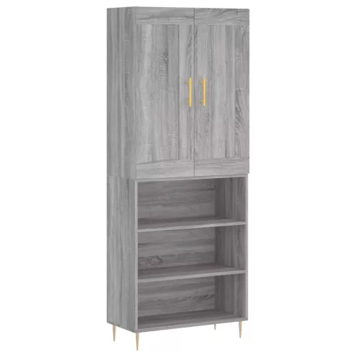  szürke sonoma szerelt fa magasszekrény 69,5 x 34 x 180 cm