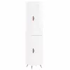  magasfényű fehér szerelt fa magasszekrény 34,5 x 34 x 180 cm