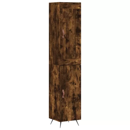  füstös tölgy színű szerelt fa magasszekrény 34,5x34x180 cm