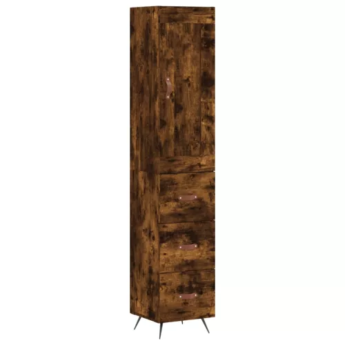  füstös tölgy színű szerelt fa magasszekrény 34,5x34x180 cm