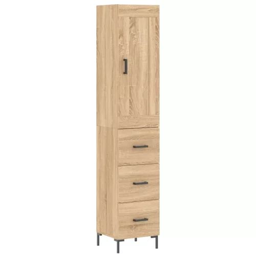  sonoma tölgy szerelt fa magasszekrény 34,5x34x180 cm